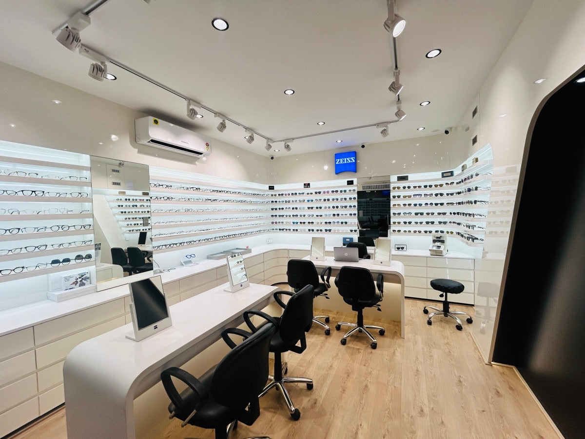 Eyesense Jayanagar store interior premium eyewear display